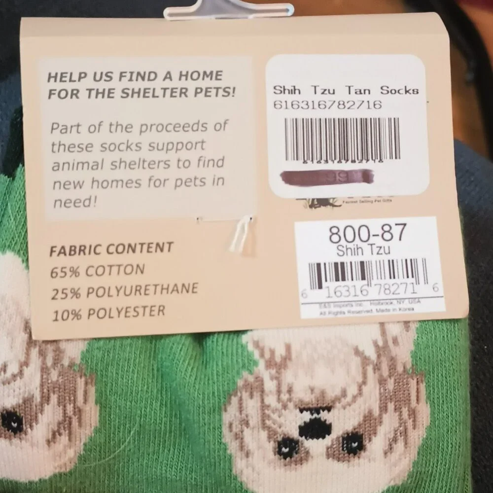 Sock Daddy Green Shih Tzu Socks Unisex One Size Fits Most